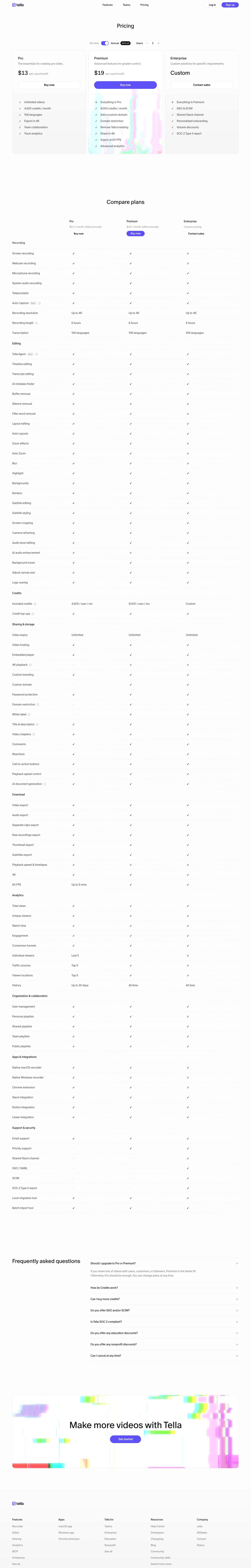 Tella — Pricing