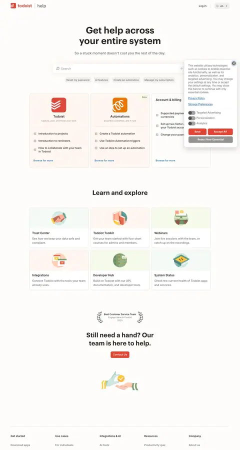 Todoist — Yordam va FAQ