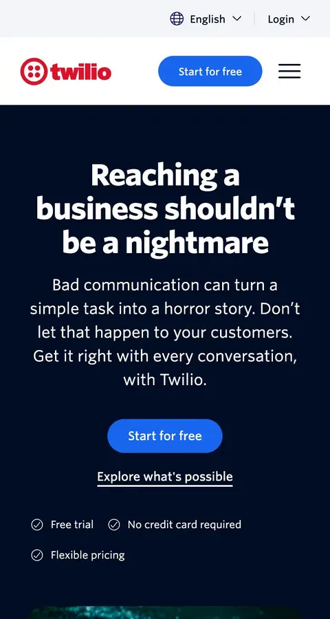 Twilio — Landing sahifa