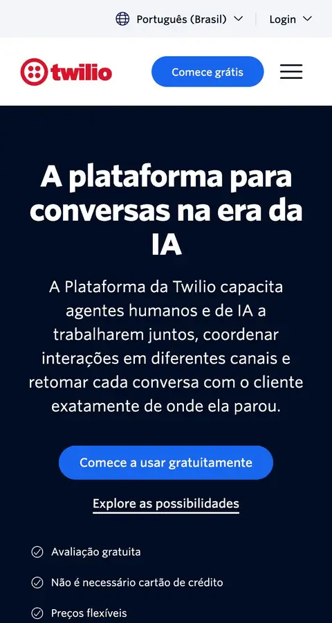 Twilio — Landing sahifa