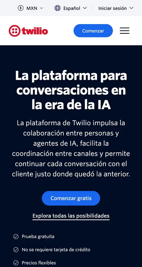 Twilio — Landing sahifa