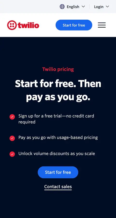 Twilio — Narxlar