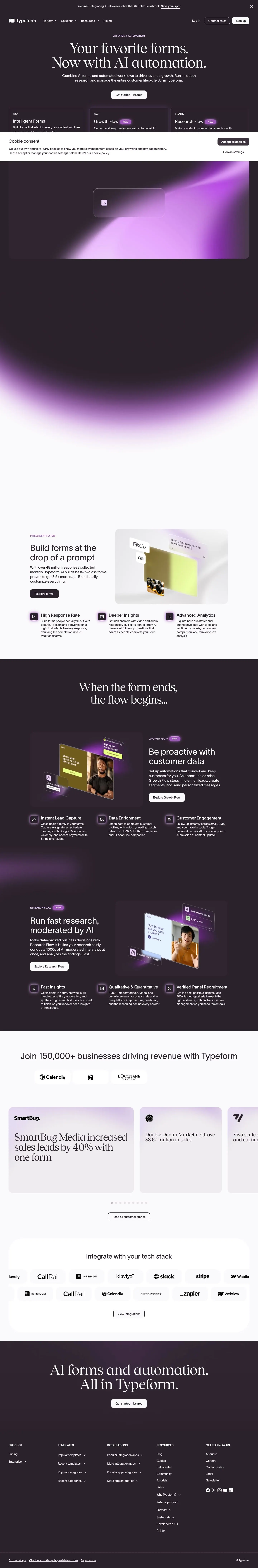 Typeform — Bosh sahifa