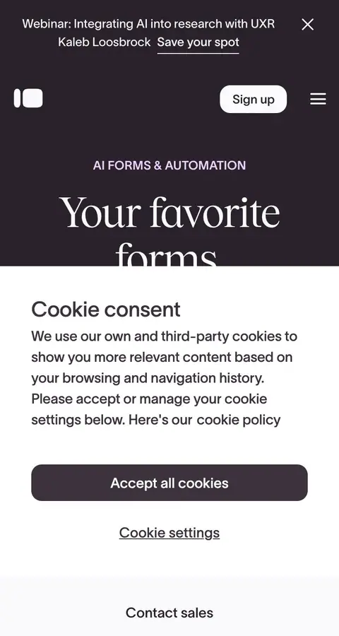 Typeform — Bosh sahifa