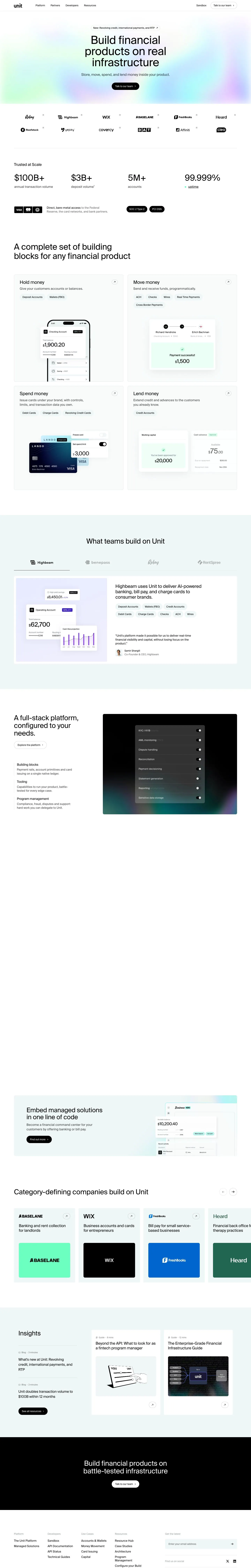 Unit — Landing page
