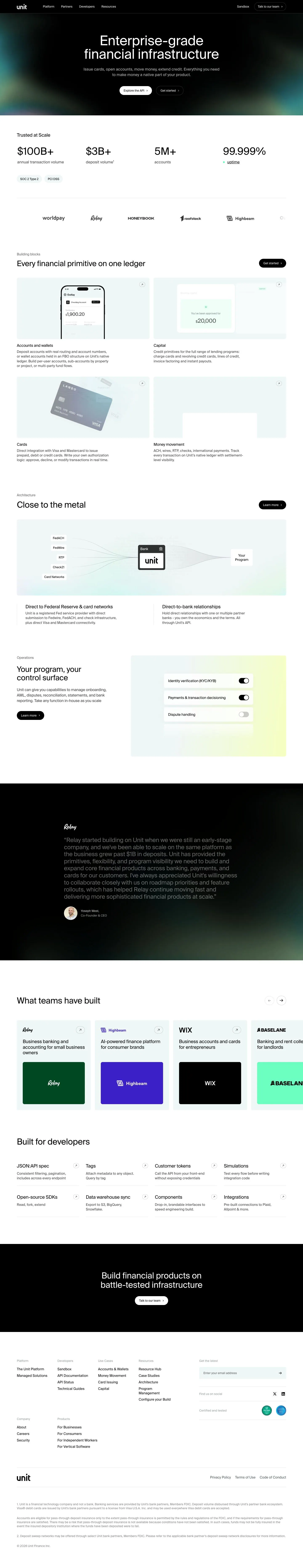 Unit — Landing page