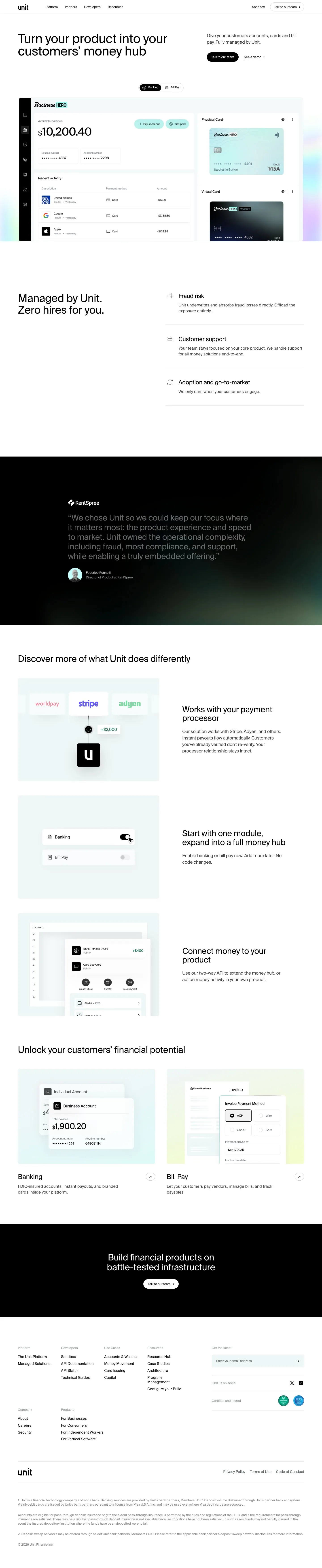 Unit — Landing page