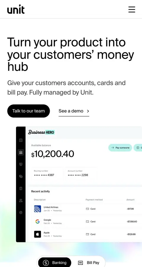 Landing page