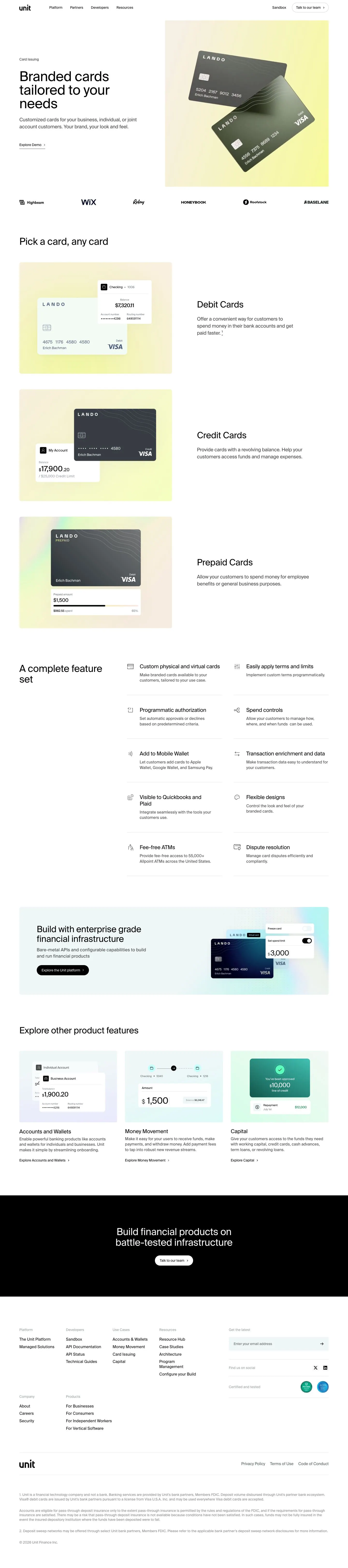 Unit — Landing page