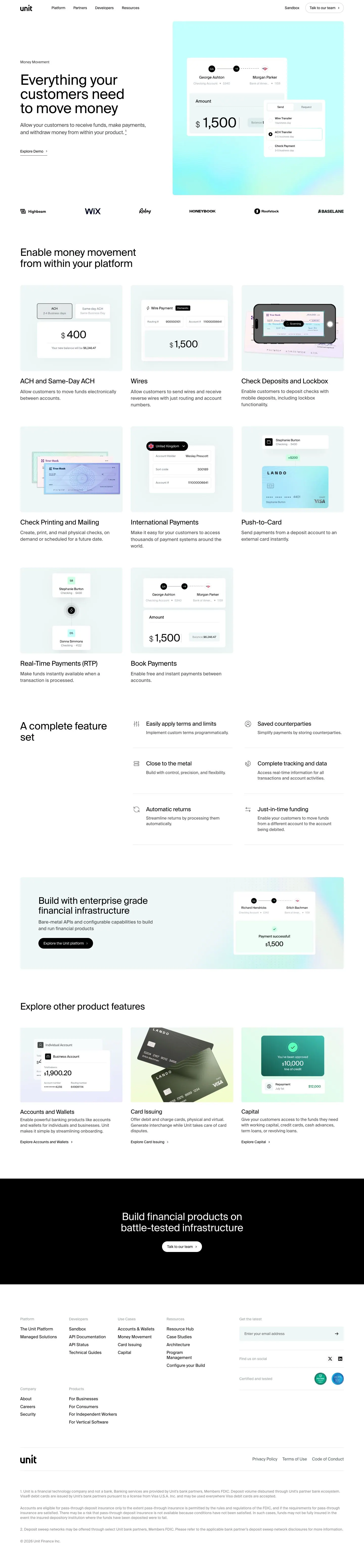 Unit — Landing page