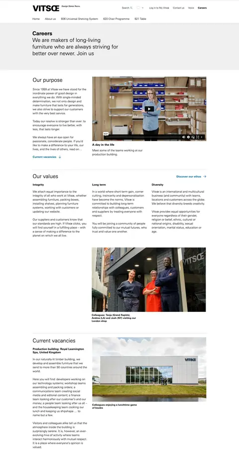 vitsoe.com — Vakansiyalar
