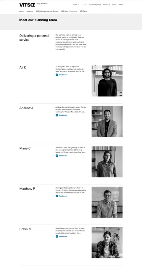 vitsoe.com — Narxlar