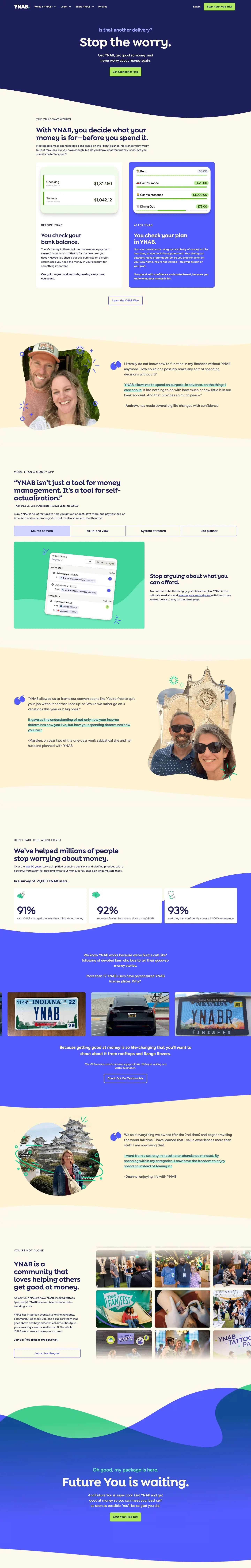 YNAB — Landing page