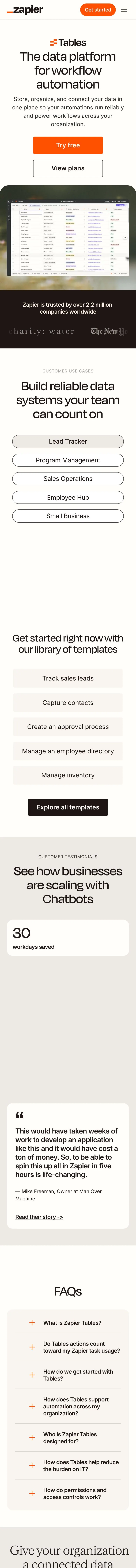 Zapier — Landing page