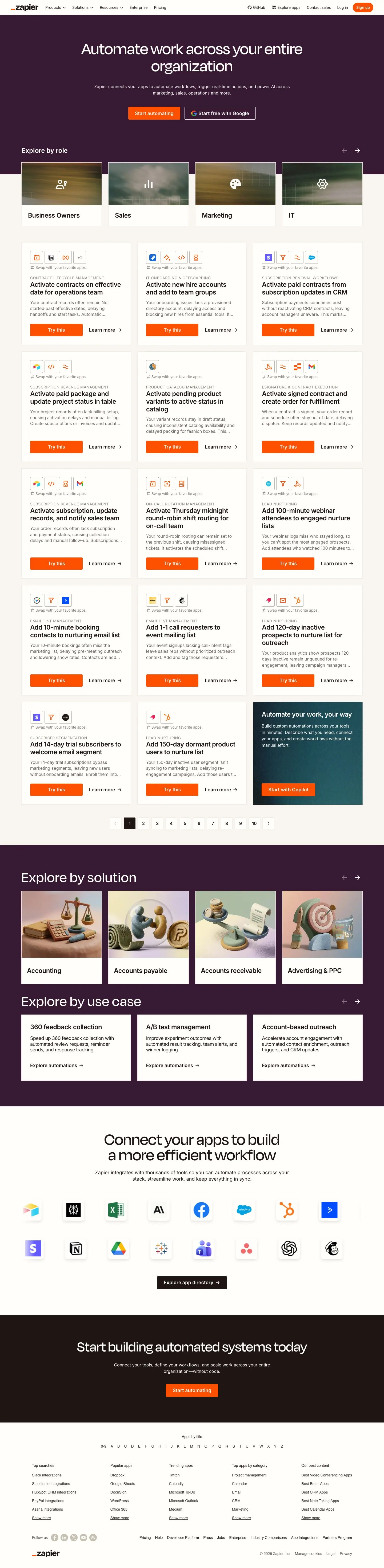 Zapier — Landing page