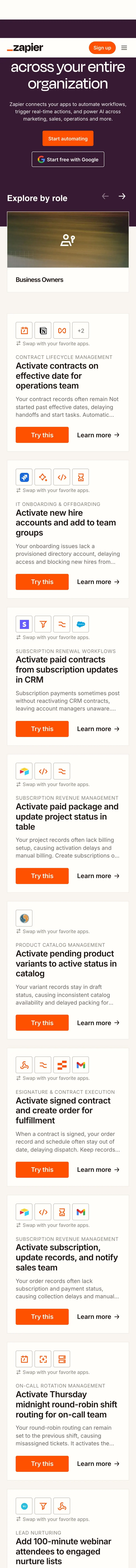 Zapier — Landing page