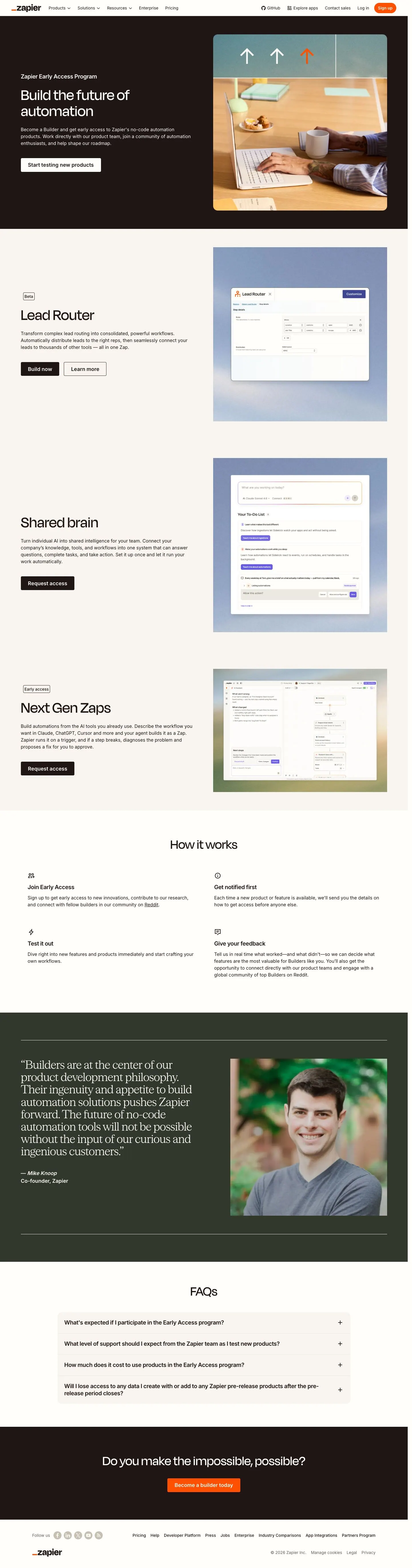 Zapier — Landing page