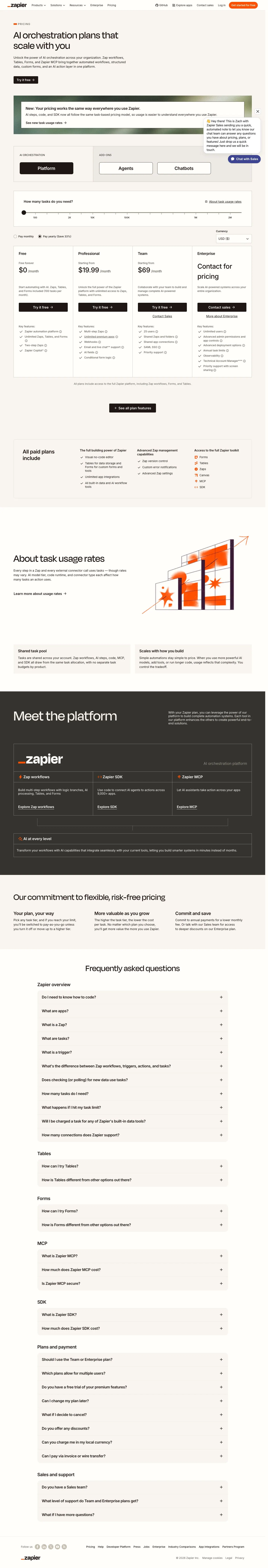 Zapier — Pricing