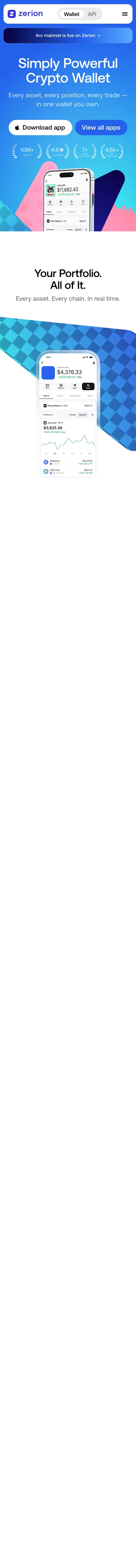 zerion.io — Bosh sahifa