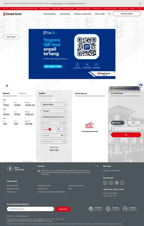 ziraatbank.uz — Bosh sahifa